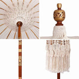 Parasol in macramè Crema 190 x 190 x 260 cm