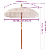 Parasol in macramè Crema 190 x 190 x 260 cm