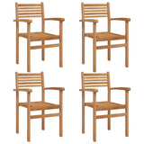 Sedie impilabili da giardino 4 pcs Marrone 55.5 x 55.5 x 90 cm