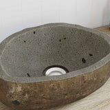 Basin in pietra fluviale (30-37) x (25-30) x 12 cm Pietra fiume