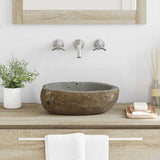 Lavabo Grigio chiaro (30-37) x (25-30) x 12 cm Pietra di Fiume
