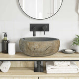 Basin in pietra fluviale Grigio chiaro 45 x 35 x 15 cm