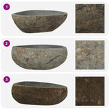 Basin in pietra fluviale Grigio chiaro 45 x 35 x 15 cm