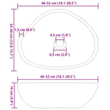 Basin in pietra fluviale Grigio chiaro 52 x 40 x 15 cm