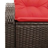 Divano da giardino Marrone 124 x 62 x 85cm polyrattan