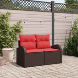 Divano da giardino Marrone 124 x 62 x 85cm polyrattan