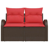 Divano da giardino Marrone 124 x 62 x 85cm polyrattan