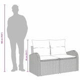 Divano da giardino Marrone 124 x 62 x 85cm polyrattan