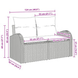 Divano da giardino Marrone 124 x 62 x 85cm polyrattan