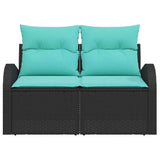 Divano da giardino Nero 124 x 62 x 85cm polyrattan