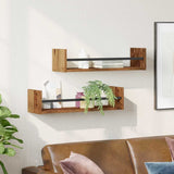 Scaffale da parete 2 pcs Legno vecchio 60 x 16 x 14 cm