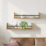 Scaffale da parete A parete 2 pcs Rovere artigianale