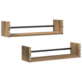 Scaffale da parete A parete 2 pcs Rovere artigianale