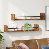 Scaffale da parete 2 pcs Legno vecchio 80 x 16 x 14 cm