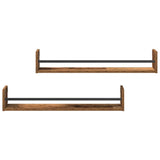 Scaffale da parete 2 pcs Legno vecchio 80 x 16 x 14 cm
