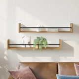 Scaffale da parete A parete 2 pcs Rovere artigianale