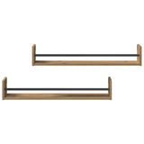 Scaffale da parete 2 pcs Rovere artigianale 80 x 16 x 14 cm