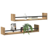 Scaffale da parete A parete 2 pcs Rovere artigianale