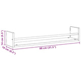 Scaffale da parete 2 pcs Rovere Nero 80 x 16 x 14 cm