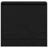 Armadio per Scarpe con porta Rovere nero 60 x 21 x 57 cm