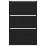 Armadio per Scarpe con porta Rovere nero 80 x 21 x 125.5 cm