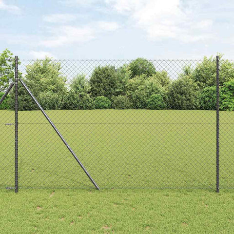 Recinzione a rete metallica Grigio 10 x 1.6 m Acciaio