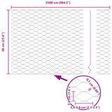 Recinzione Esagonale Grigio 0,6 x 25 m PVC