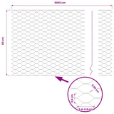 Recinzione Esagonale Grigio 0,6 x 50 m PVC