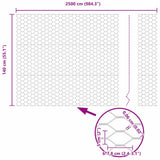 Recinzione Esagonale Argento 1.4 x 25 m Acciaio zincato