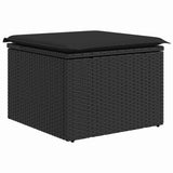 Set di divani con cuscino 4 pcs Nero polyrattan