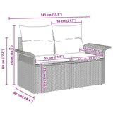 Set di divani con cuscino 4 pcs Nero polyrattan