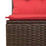 Set Divano da Giardino Marrone polyrattan