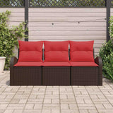 Set Divano da Giardino Marrone polyrattan