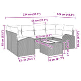 Set Divano da Giardino Marrone 55 x 55 x 37 cm polyrattan