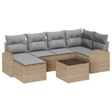 Set Divano da Giardino 7 pcs Beige polyrattan