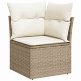 Set Divano da Giardino 8 pcs Beige Rattan in Polipropilene