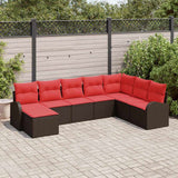 Set Divano da Giardino 8 pcs Marrone Poly Rattan
