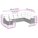 Set Divano da Giardino 8 pcs Marrone Poly Rattan