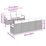 Set di divani con cuscino 8 pcs Nero polyrattan