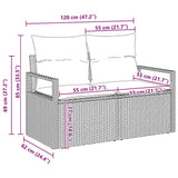 Set di divani con cuscino 8 pcs Nero polyrattan