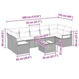 Set di divani 8 pcs Nero e Crema polyrattan