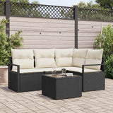 Set di divani 5 pcs Nero polyrattan