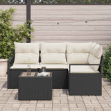 Set di divani 5 pcs Nero polyrattan