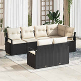 Set di divani 7 pcs Nero polyrattan