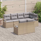 Set di divani 7 pcs Beige polyrattan