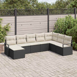 Set di divani con cuscino 8 pcs Nero polyrattan