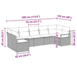 Set di divani con cuscino 7 pcs Nero polyrattan