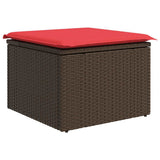 Set Divano da Giardino con cuscino 7 pcs Marrone polyrattan