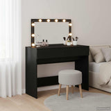Tavolo da Trucco con cassetto Rovere Nero 100 x 40 x 120 cm