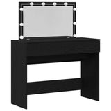 Tavolo da Trucco con cassetto Rovere Nero 100 x 40 x 120 cm